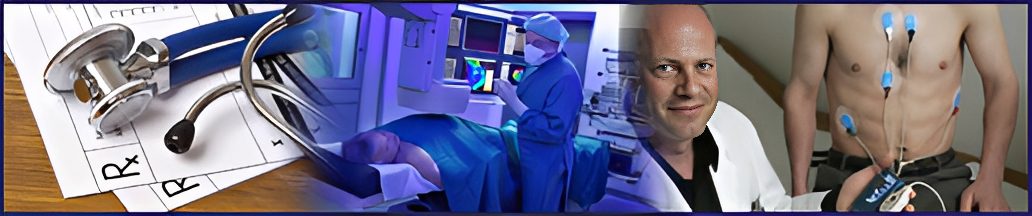 Medical equipment and professionals in healthcare setting.